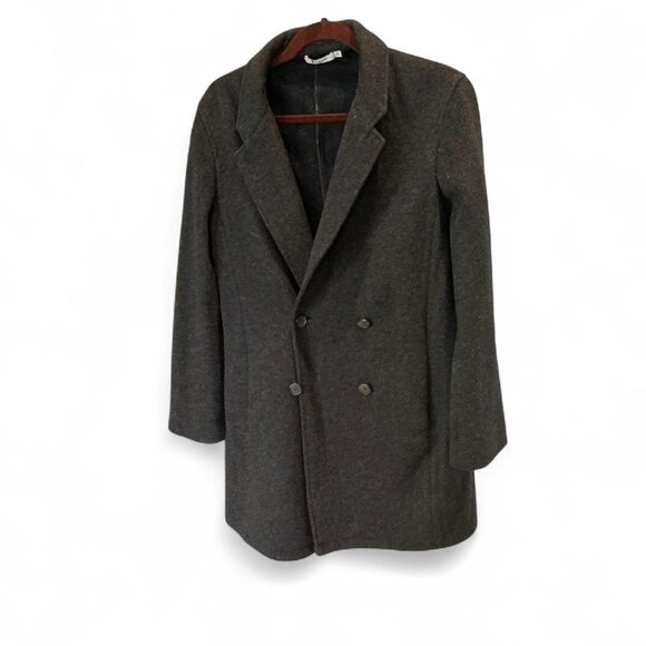 T by Alexander Wang Grey Alpaca Wool Car Coat size Medium - Picture 1 of 6